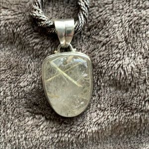 Rutilated Quartz Silver Pendant
